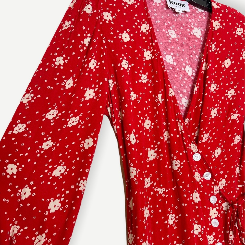 ROUJE Paris Gabinette Long Sleeve Wrap Mini Dress - Picture 7 of 11